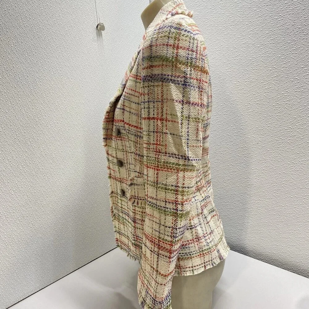 NEW AKRIS Women’s Fringe Tweed Blazer Jacket